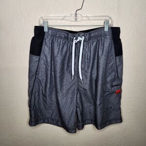 Speedo Swim Shorts Mens XL Gray Lined Board Swimming Pockets